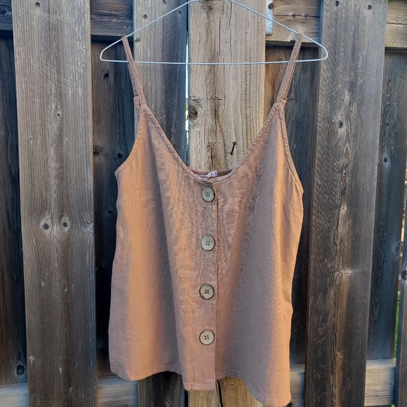 Linen Tank Top , Nude - Picture 1 of 1